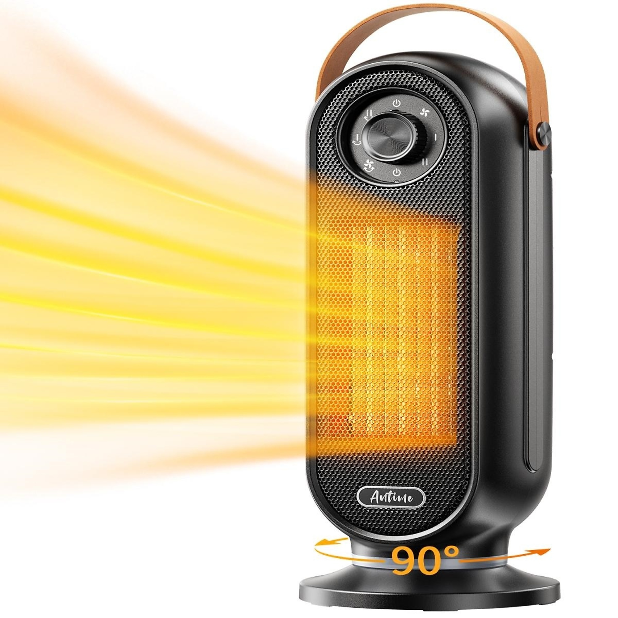 EdenDirect Electric Space Heater — 1500W, Fast Heating, Thermostat, 90° Oscillation, 12-Hour Timer, Ultra-Quiet, Safe, Model# NTEHY9001-H